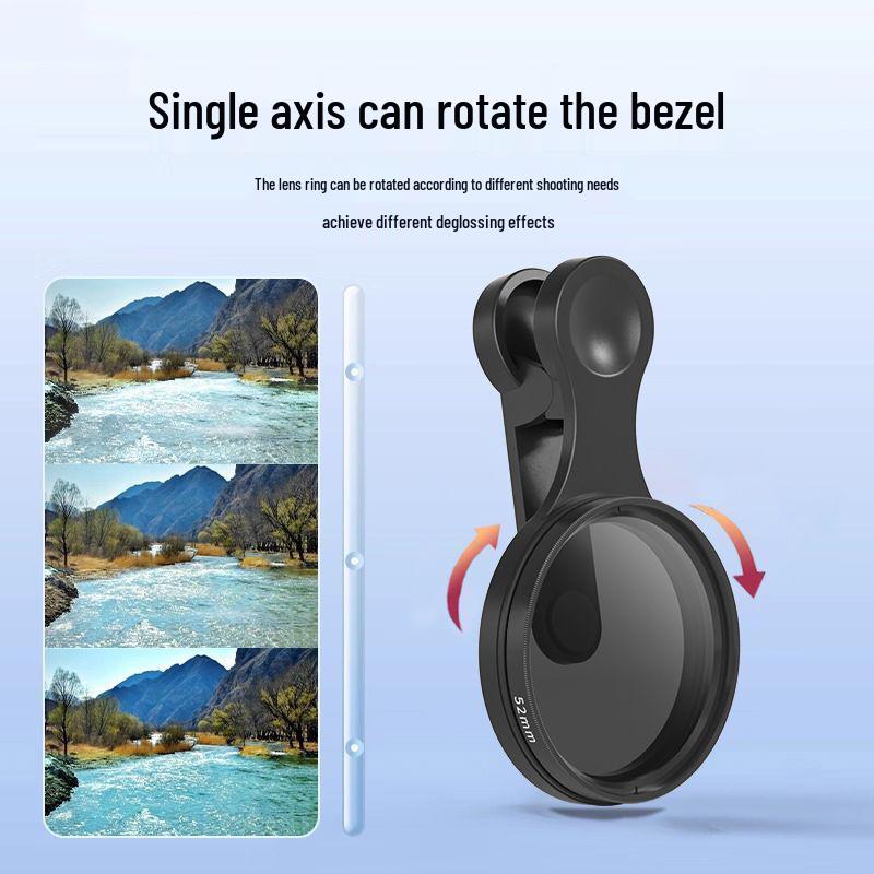 Mobile Phone 52MM Rotatable CPL Polarizing Lens Filter with Clip