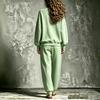 Women's Relaxed Loose Fit V-Neck Long Sleeve Top and Jogger Pants Set Two Piece