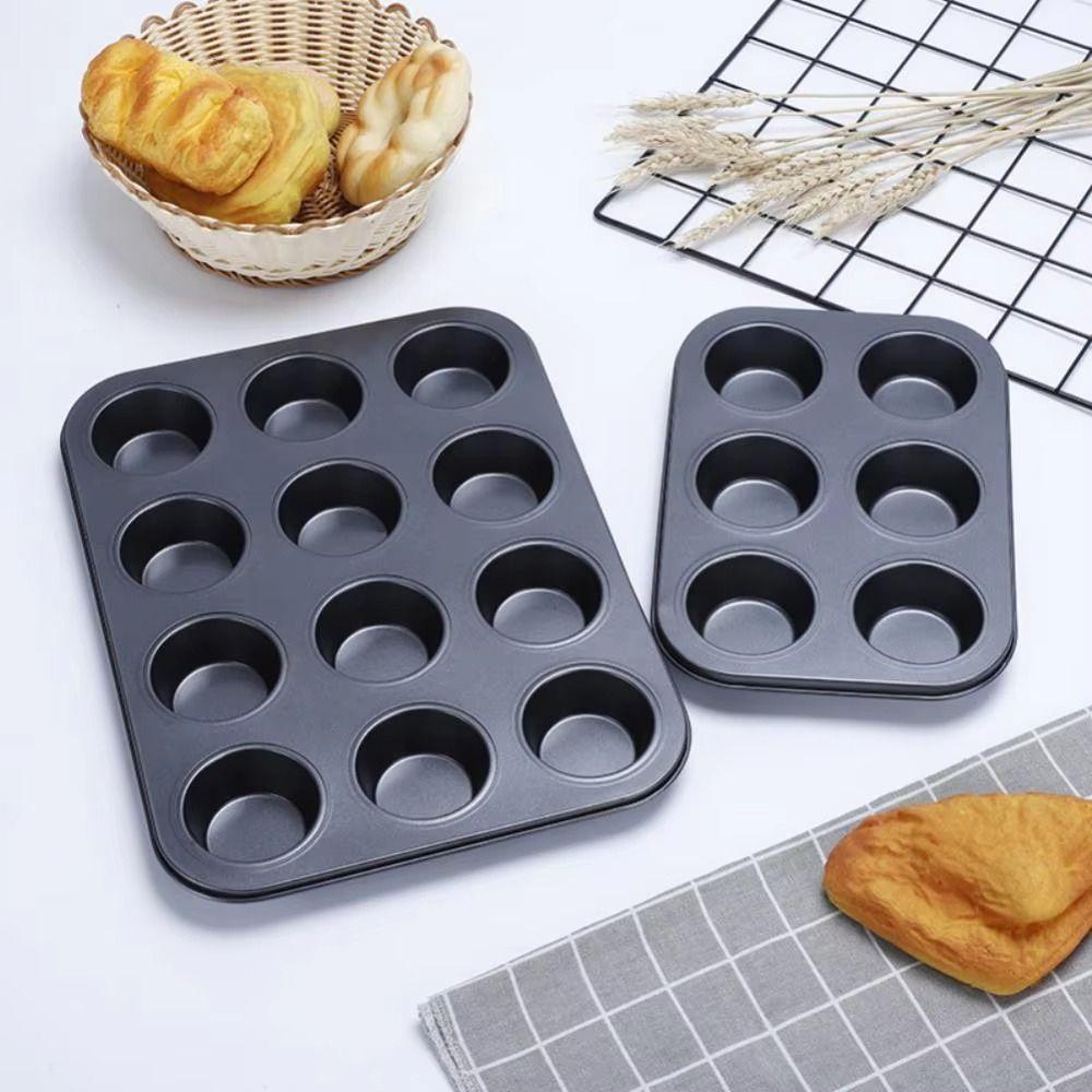 Non-Stick Cheesecake Pan 12/6 Grid Cupcake Mold Household Muffin Pan  Egg Tart