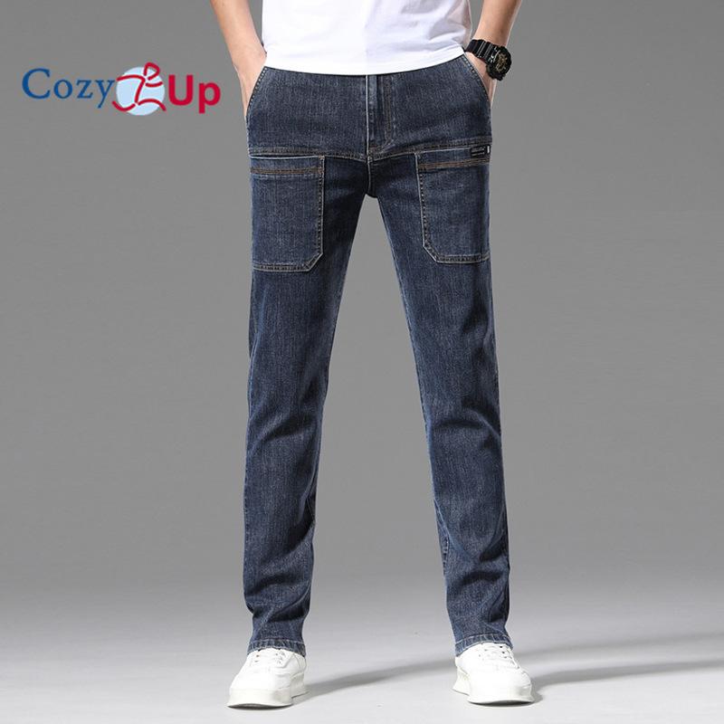 Cozy Up Men's Stretch Jeans, Straight Leg, Multi Bag Casual Pants