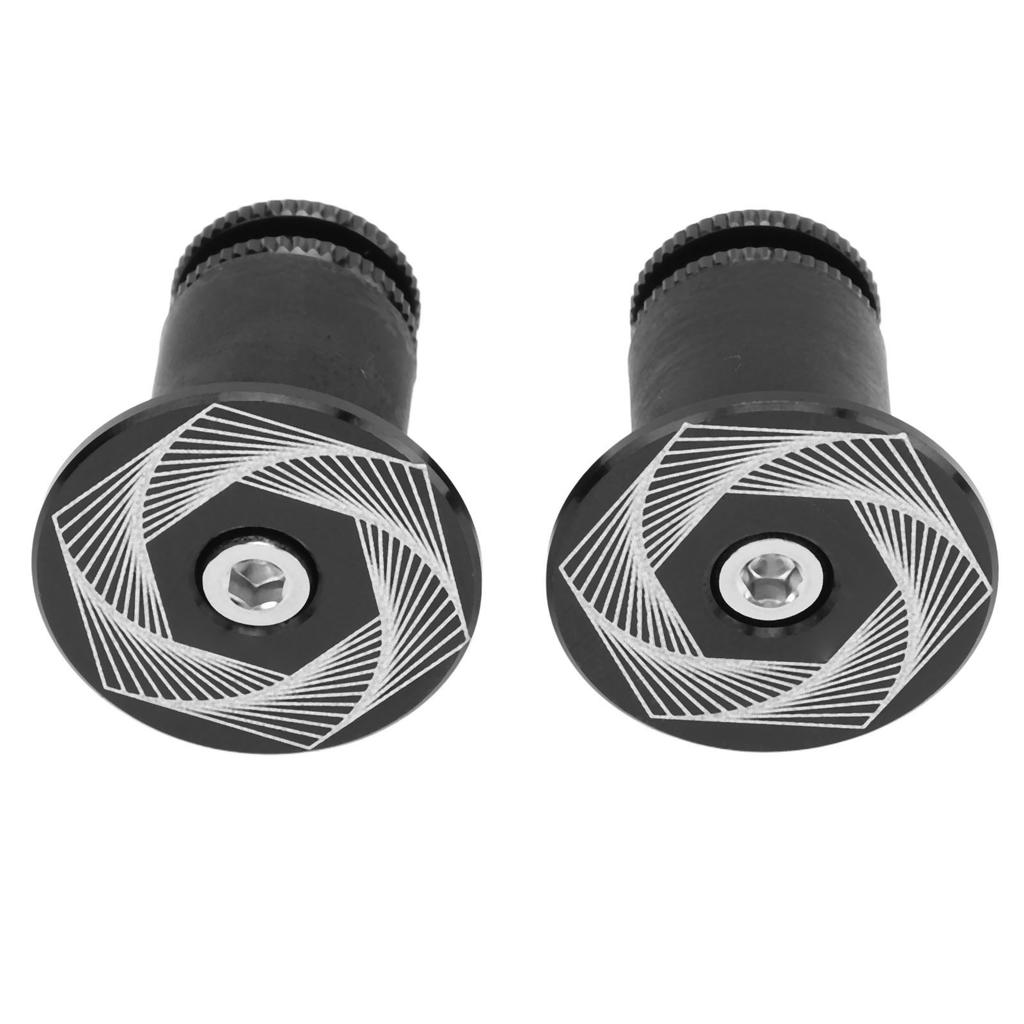 2PCS Bike Handlebar Plugs Aluminum Alloy Silicone Expanding Locking Bar End Caps Replacement for Mountain Road Bikes