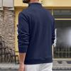 Men's Knit Long Sleeve Athletic Sweatshirt with Stand Collar and Structured Patch Pocket