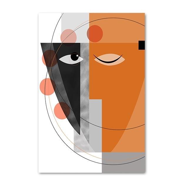 Impression de surface abstraite: Peinture à l'huile d'art mural moderne au milieu du siècle