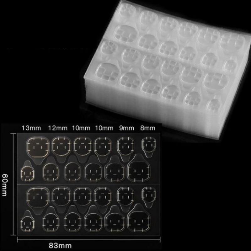 NEW PRELUDE Gel Type Nail Tip Double-Sided Adhesive Stickers 24P × 50 Sheets Transparent