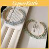 New Chinese Style Artificial Pearl Open Bangle With Geometric Design For Summer Fashion