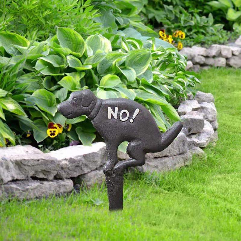 Gusseisen Mistfreies Feld Schildpfosten verbietet Hunden den Zutritt Fäkalien Außengarten Rasendekoration Schild