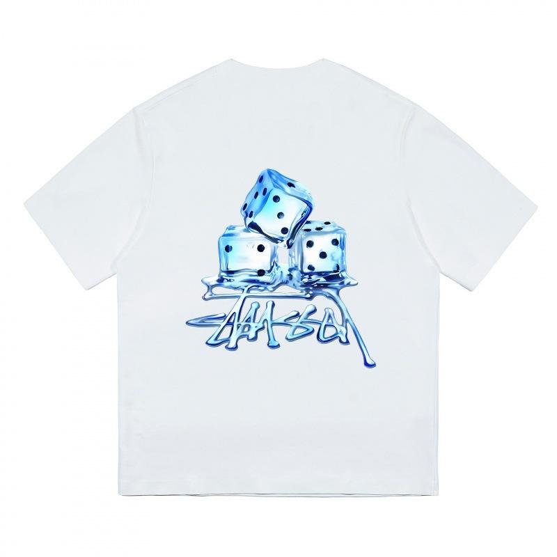 Grenzüberschreitende europäische und amerikanische Trendmarken, eine Vielzahl bedruckter Herren- und Damen-Kurzarm-T-Shirts, 220 Gramm lockere Streetwear-T-Shirts
