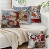 Santa Leinen Bedruckter Kissenbezug Heim Büro Dekoration Kissen Sofakissenbezug