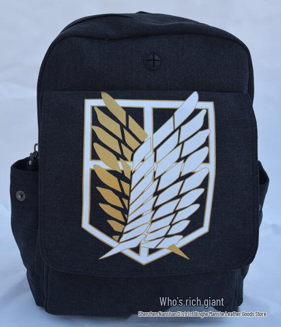 

«Атака титанов аниме школьный рюкзак - Капитан Canvas рюкзак для студентов» 17-inch