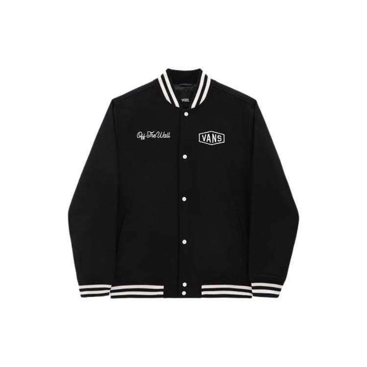 Vans CHECKERBOARD RESEARCH VARSITY Куртки Мужские Черный Бейсбольный Воротник Умеренный Другие VN0A7S92BLK L
