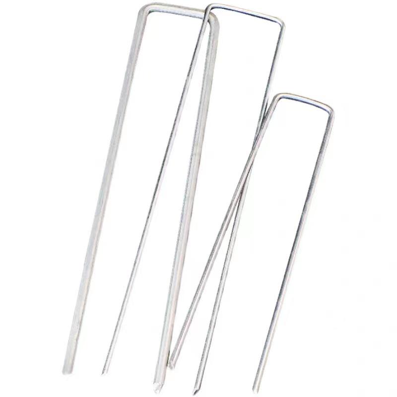 Cuie de sol în formă de U pentru material de control al buruienilor, irigare prin picurare, folie de mulci, geotextil și instalarea gardului