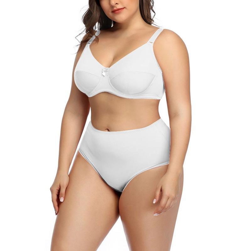 European and American Plus Size Bra Set Ultra-thin Sexy Underwear Comfortable Breathable Large Cup Smooth Bra