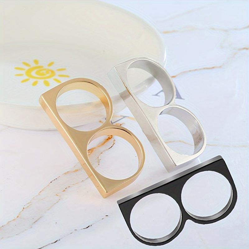 Stainless Steel Brass Knuckles 2-Fingers Hip Hop Ring - Fashion Personality Jewelry for Women And Men