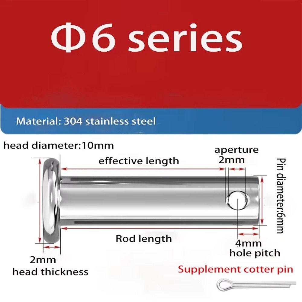 1Set Cylindrical Positioning Pin Flat Head Plug Pin Set Durable Pin Shaft Cotter