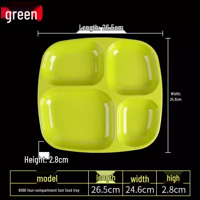 Melamine Tableware: 3, 4, and 6-Compartment Plates and Bowls for School Cafeterias