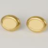 6pcs Real Gold Plated Geometric Round Oval Heart Blank Settings DIY Stone Enamel Crystal Stainless Steel Ear Studs For Women Men