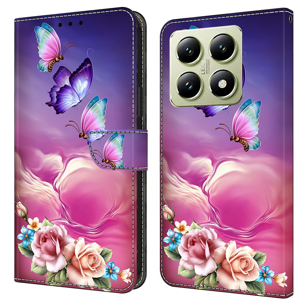 

For Xiaomi 14T Case Pattern Printed Protective Cover TPU+PU Leather Flip Phone Case M