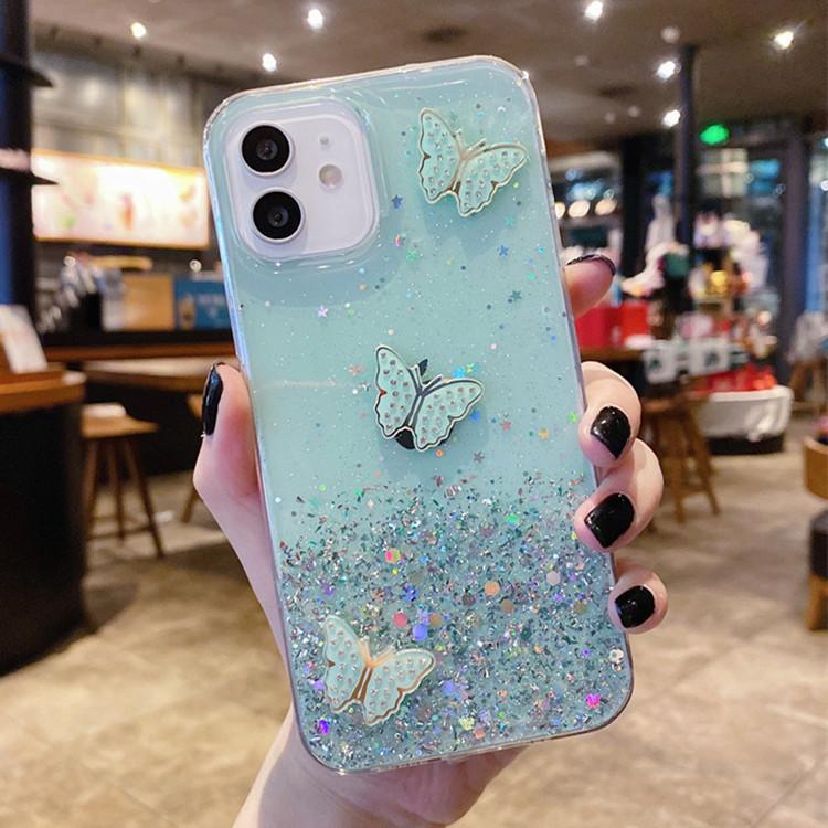 Applicable To Apple 16 Mobile Phone Case Glue Rhinestone Butterfly IPhone 15 Promax Protective Case 14/13 Simple