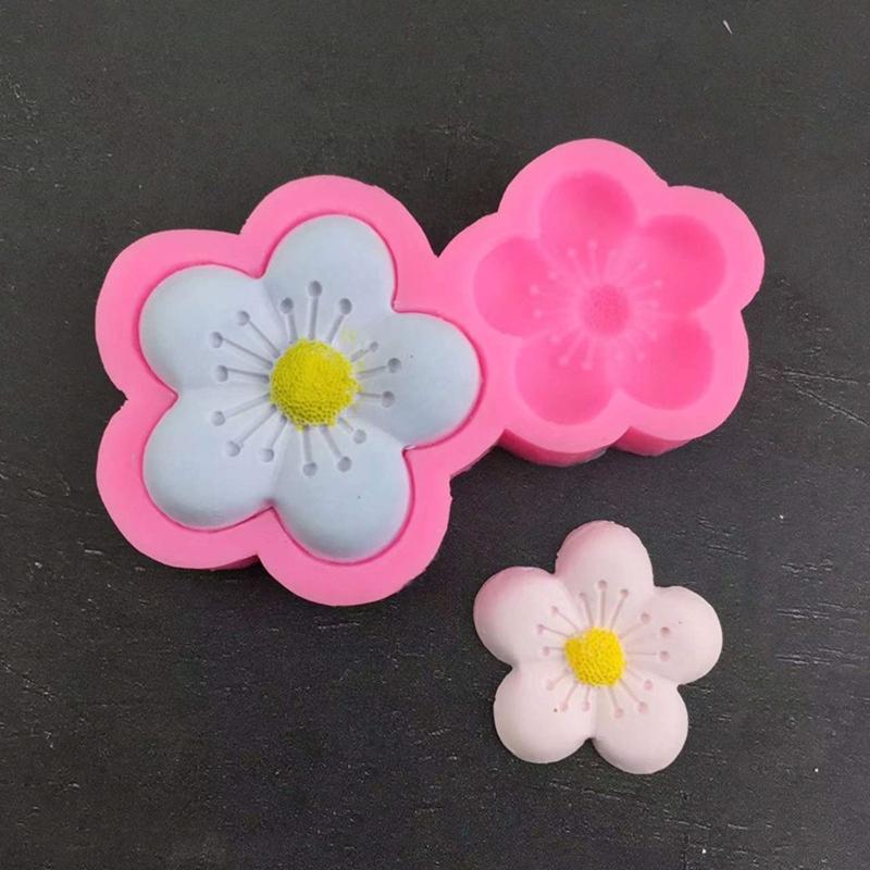 DIY Silicone Molds 6 Cavities Cake Fondant Chocolate Baking Moulds Plum Shapes Perfect Gifts for Girls and Baking Lovers