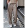 Lazy style drooping casual pants for men in summer, loose and wide legs, comfortable and simple, solid color drawstring pants