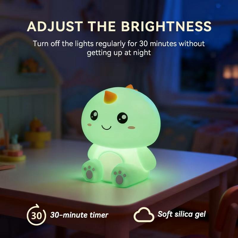 Creative Dinosaur Night Light,Touch-Sensitive Dimmable Bedside Lamp,Timer-Enabled Desk Lamp, Ideal for Home Decor or as a Gift