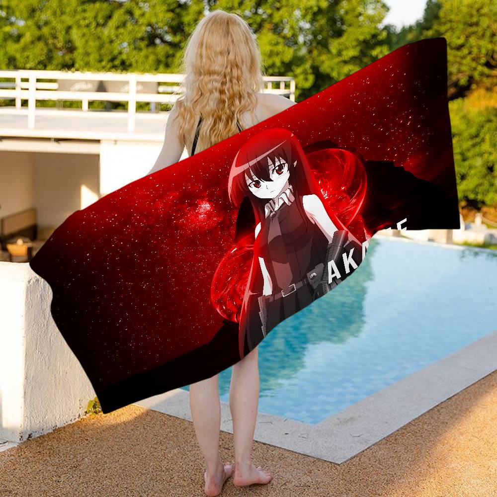 A-AkameS Ga Kill Cartoon Anime Microfiber Blanket Drying Beach Towels Oversized Printing Super Absorbent Pool Towel Blanket