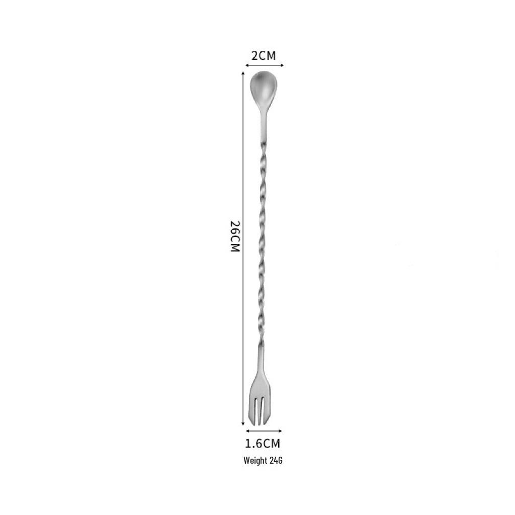 304 Stainless Steel Double-Headed Spiral Bar Spoon with Long Handle
