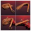 Faux Leather Flogger Whip Handmade Whip with Wooden Handle Adult Roleplay Whip Cosplay