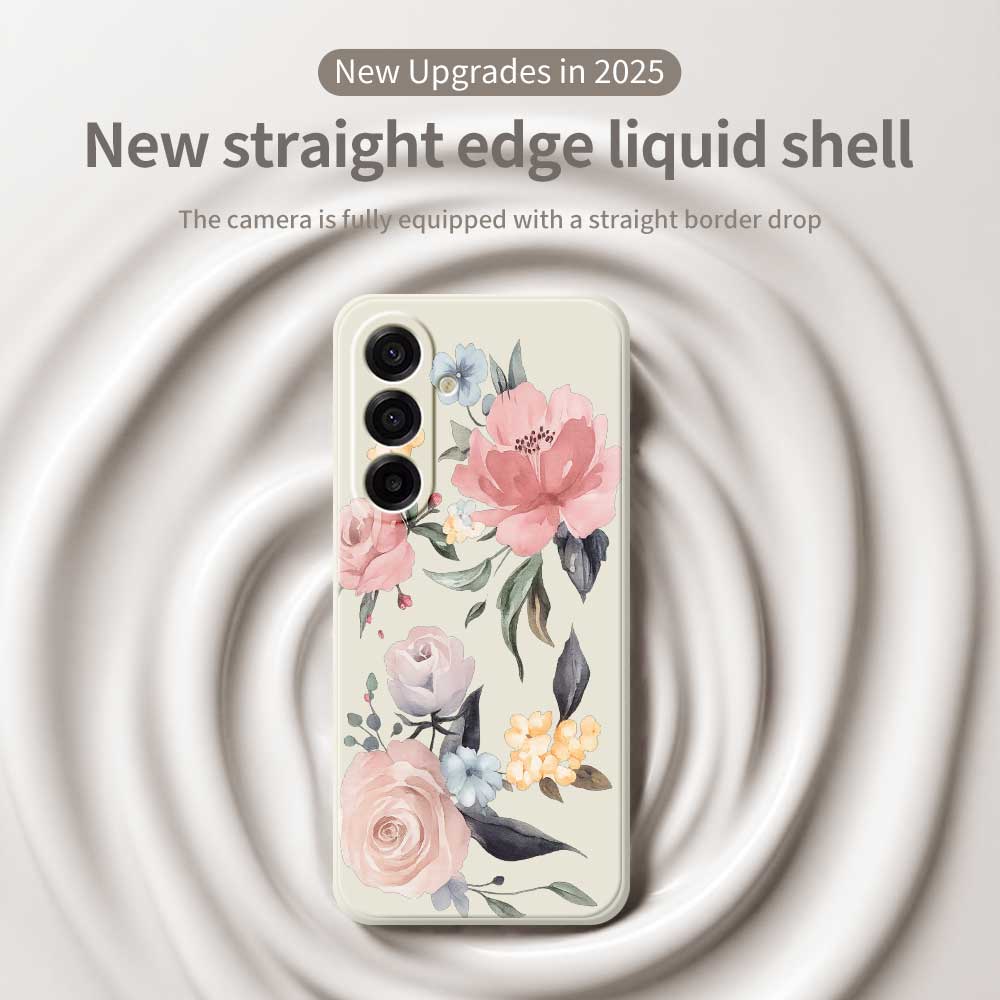 For Samsung Galaxy A17 5G Case Big Flowers Pattern Printing Straight Edge TPU Phone Back Cover