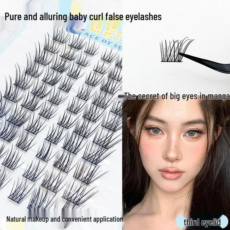 Lazy Fox Eye Style Baby Bend Eyelashes: 10-Row, Large Capacity, Natural Look, Perfect for Beginners