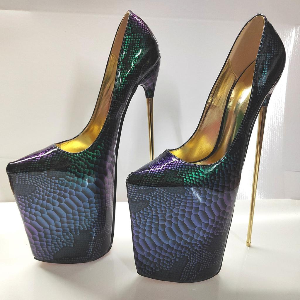 Crossdresser Stilettos Sexy 30cm Ultra Thin High Heels Pointed Toe Shoes Woman Waterproof 12 Inches Pumps Zapatos Mujer Big Size