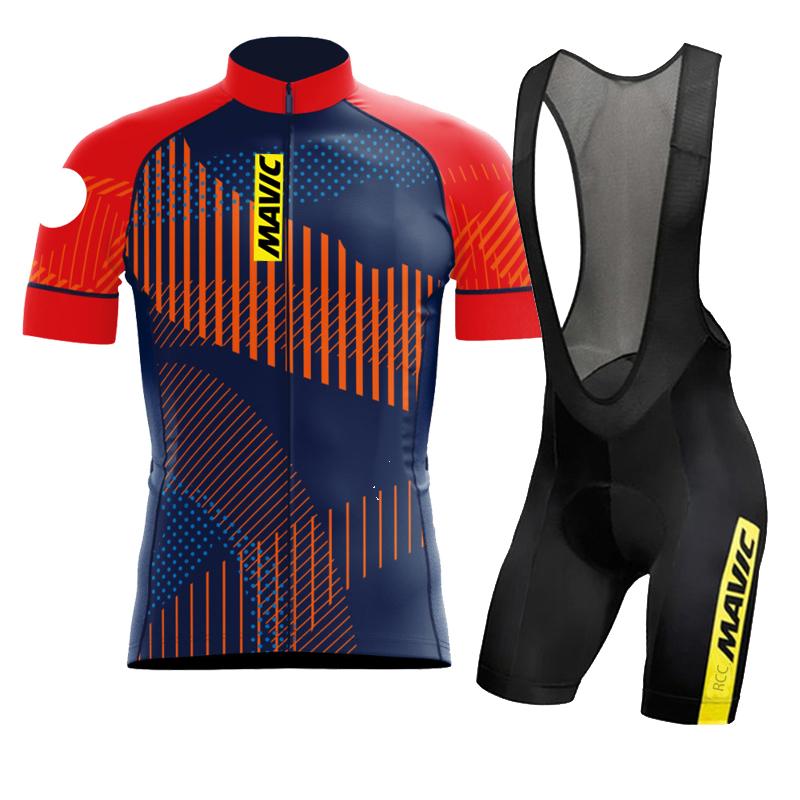 RCC MAVIC Summer Team Summer Cycling Jersey Set Sport Mtb Bicycle Clothing Breathable Short Sleeve Shirt Bike Bib Shorts Ciclism