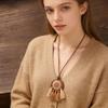 Elegant Turquoise Shell Pendant Women Fashion Brown Pendent Necklaces Sweater Chain  Jewelry