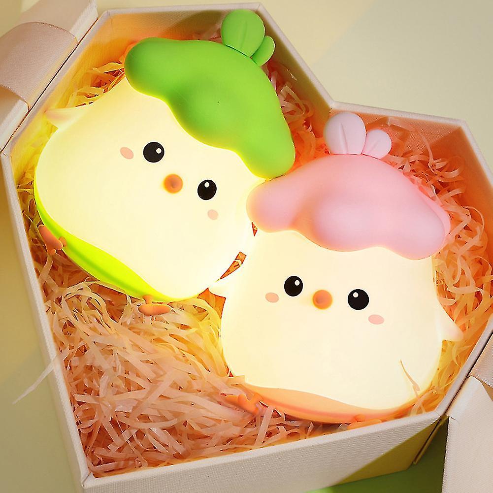 Cute Chick Shape Patting Mini Night Light Usb Charging Two Modes Bedside Lamp For Kids Children Adult Room