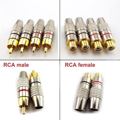 10ks RCA Jack Konektor Audio Video Zamykací Kabel RCA Male Female Konektor Pozlacená Zásuvka Převodník Adaptér
