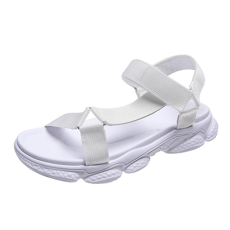 Wish Cross-border Plus Size Women's Shoes 2024 Summer New Foreign Trade Flat Sandals Rainbow Color Ladies Sandals