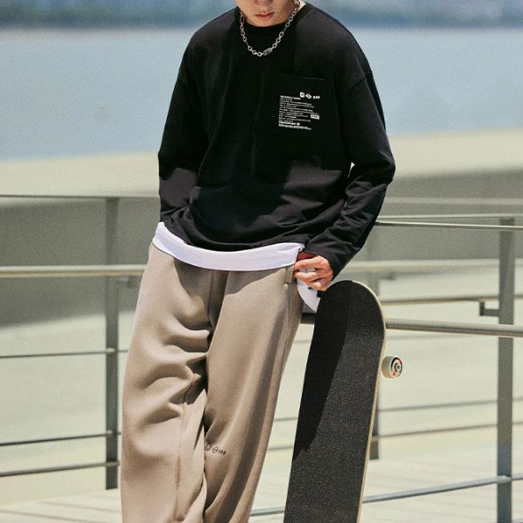 Li Ning CF Su Series Letter Pullover Long Sleeve Sweatshirt Unisex Sweatshirt Black AHST945-1