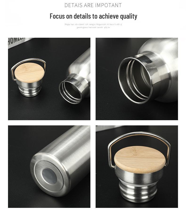 Botella de Agua Deportiva Aislada de Acero Inoxidable de Gran Capacidad Estilo Americano con Asa