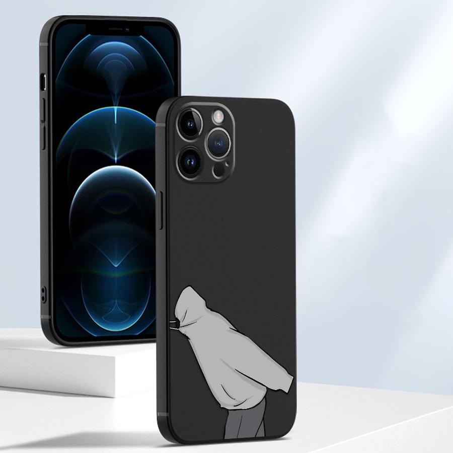 Minimalist Couple Matching Case For iPhone 17Air 16 15 14 13 12 11 Pro Max Plus Friends Cartoon Shockproof Soft TPU Back Cover