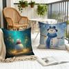 Funny Cute Snowman Cushion Cover Home Office Birthday Anniversary Gifts Soft Skin Friendly Cushion Cover