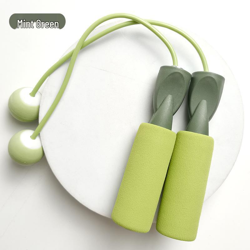 Cordless Quiet Dual-Use Weighted Jump Rope with Big Fitness Ball for Indoor Exercise