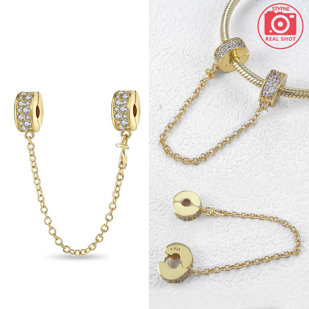 Zircon Safety Chain Fixed Buckle Beaded Copper Colors For Charms Copper Colors Original Bracelet For Jewelry Making