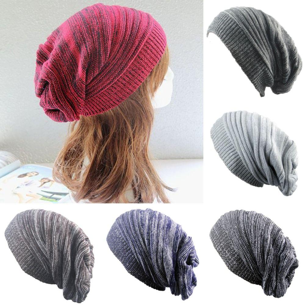 Unisex Winter Knitted Hat Warm Wool Cap Casual Ski Cap  Hip-hop