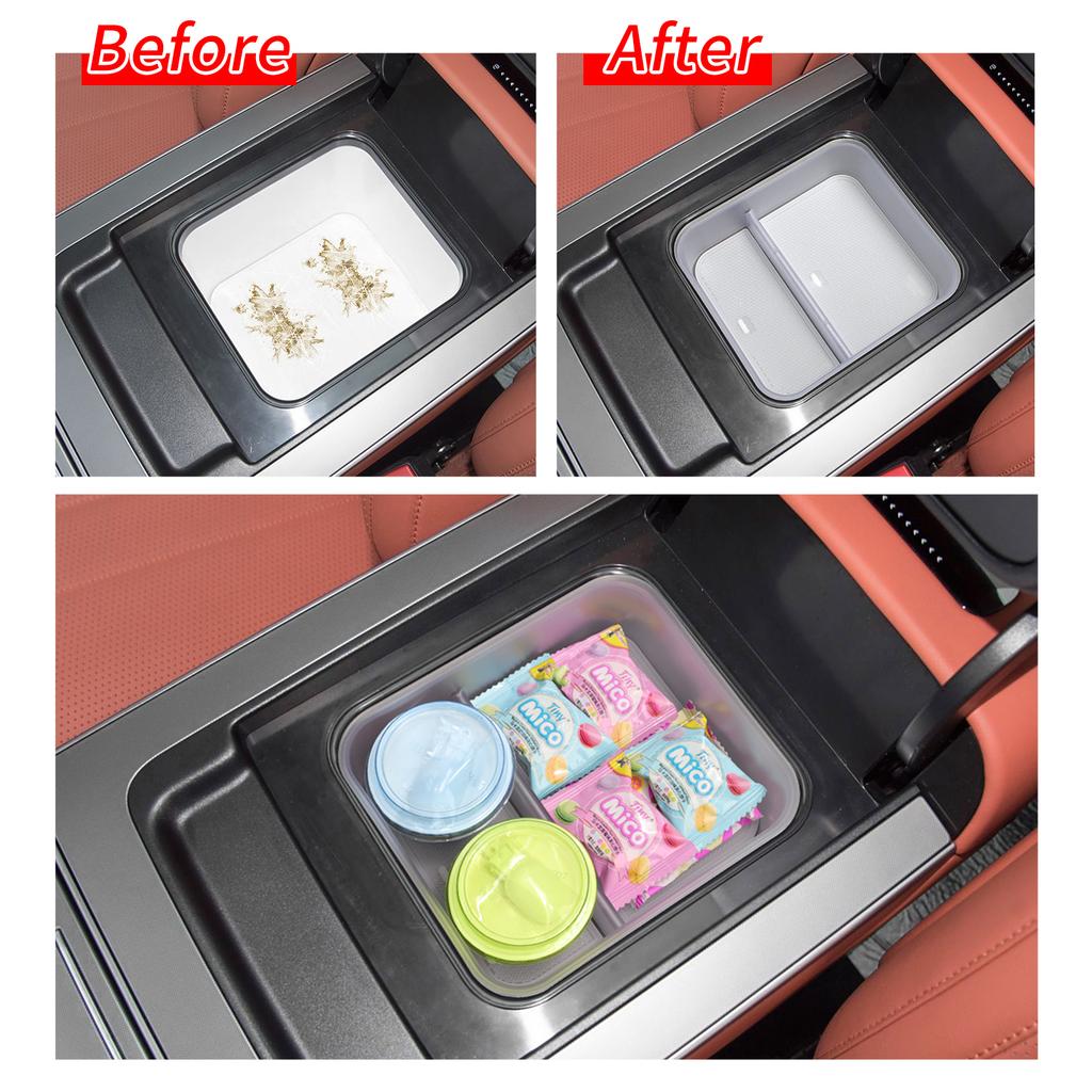 För BYD Tang L 2025 Mittkonsol Kylbox Organizer Armstöd Förvaringslåda Central Bricka Biltillbehör