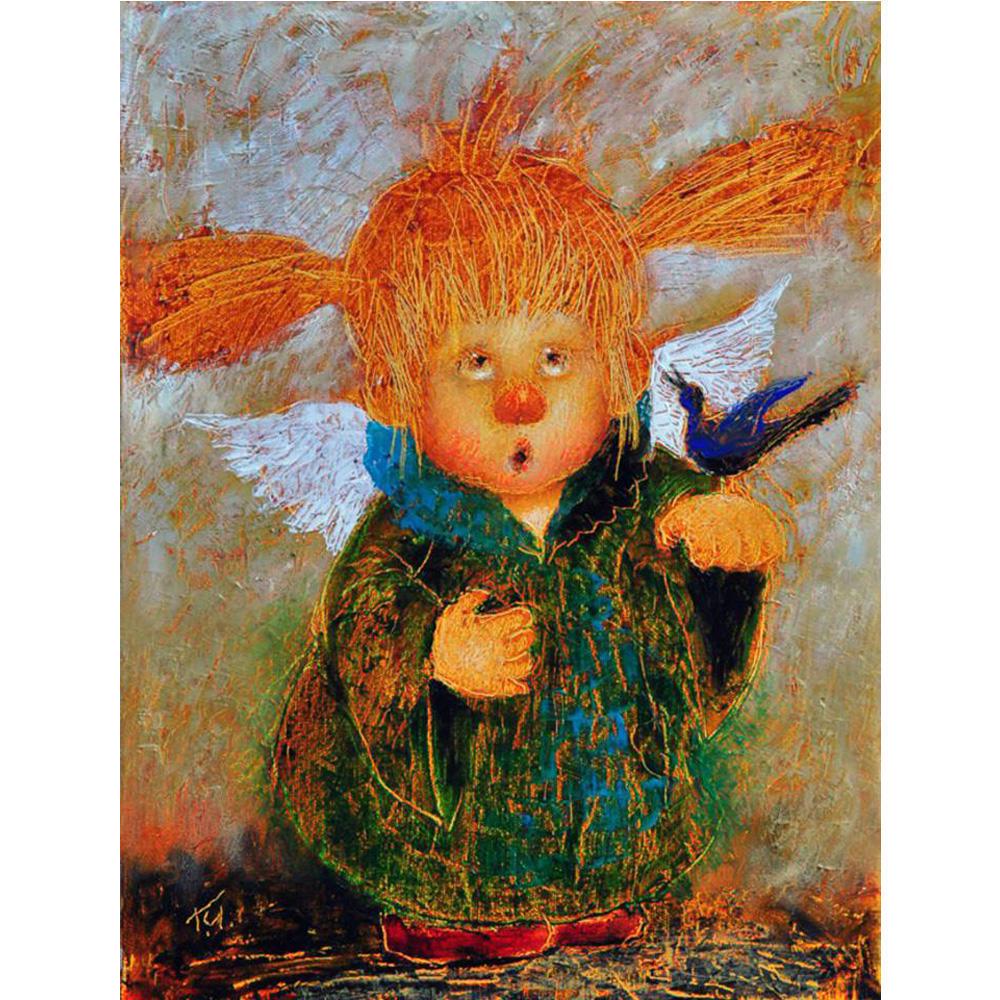 

ZOOYA 3D Алмазная вышивка Картина Вышивка крестом Круглый горный хрусталь Картина Ангел Феи