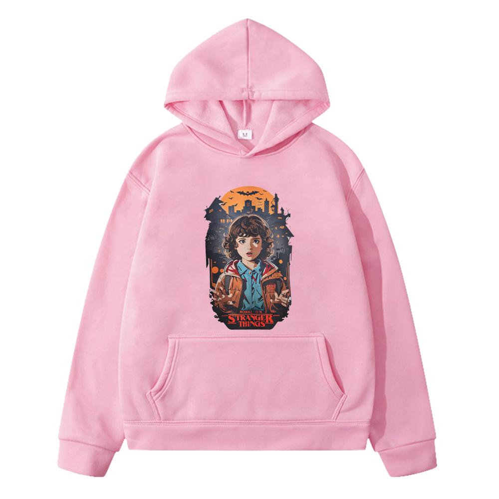 

stranger things Autumn Kawaii print hoodies jacket boys pullover y2k sudadera anime hoodie Fleece sweatshirt kids clothes girls 130 розовый