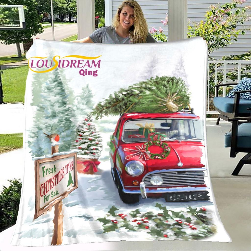 Blanket Throw Merry Christmas Soft Blanket Dust Cover Sofa Bed Blankets for Adults Home Decotation
