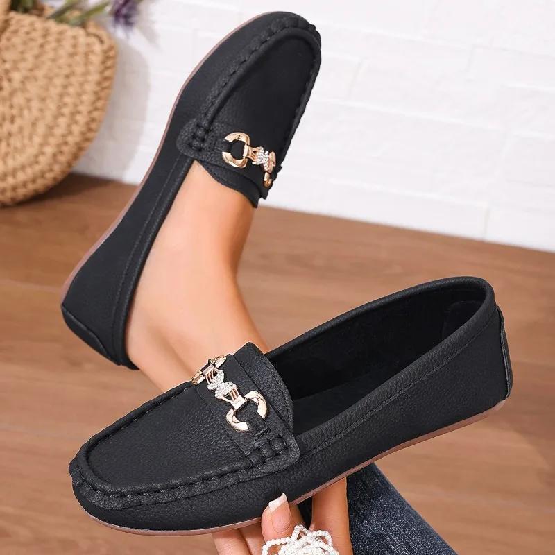 Scarpe Casual da Donna Slip-on Mary Jane Primavera Autunno Nuova Moda Punta Rotonda Tinta Unita Suola Morbida Mocassini Piatti Zapatos De Mujer