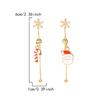 Asymmetrische bewegliche Weihnachtsmann Weihnachtsbaum Hängeohrringe für Damen Zirkon Stern Schneemann Glocke Lange Quaste Ohrring Party Schmuck