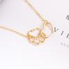 European Style Dog Paw Heart Pendant Clavicle Necklace
